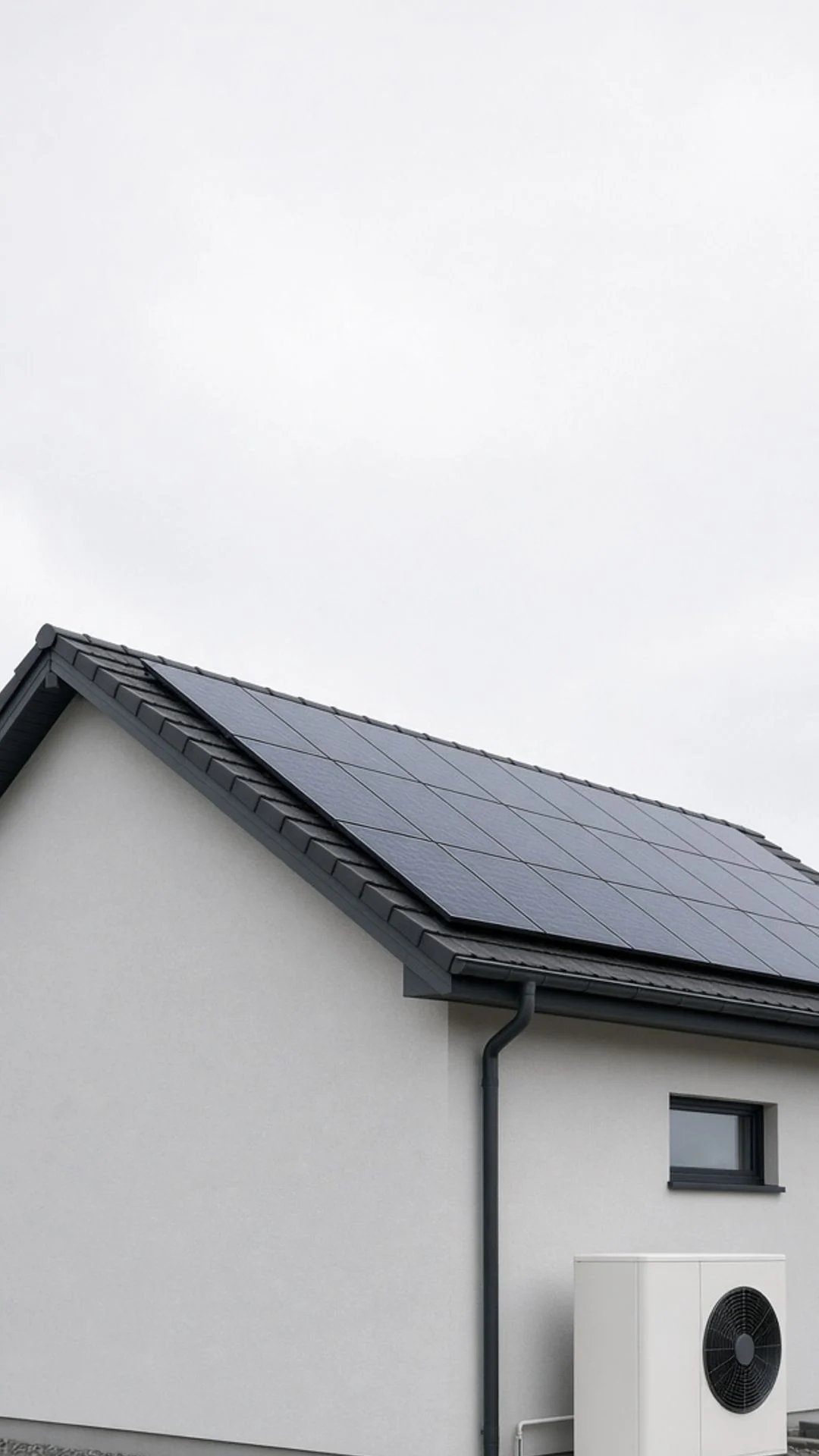 Wärmepumpe und Dach mit Solar
