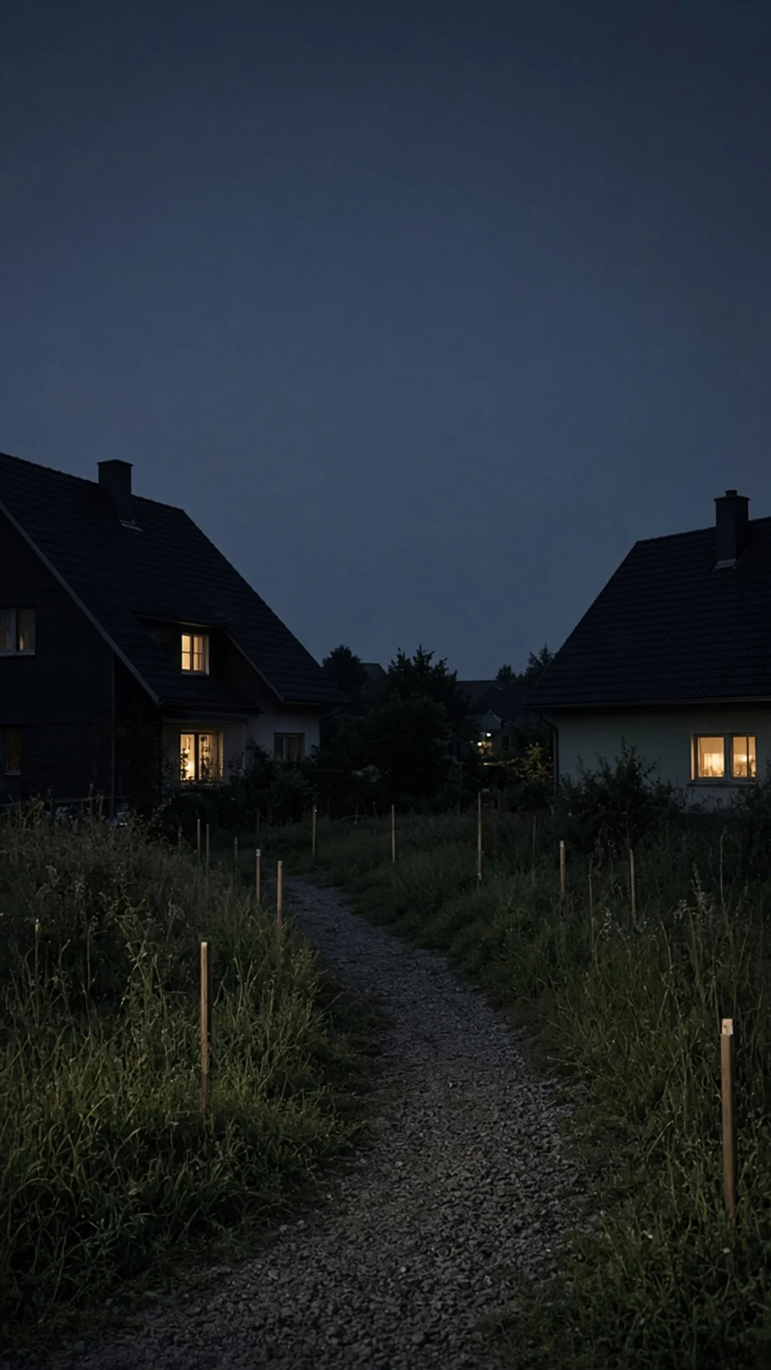 Baugrundstück in der Dämmerung