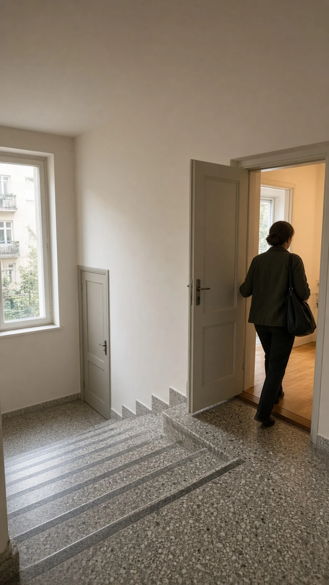 Treppenhaus zur Wohnungsbesichtigung